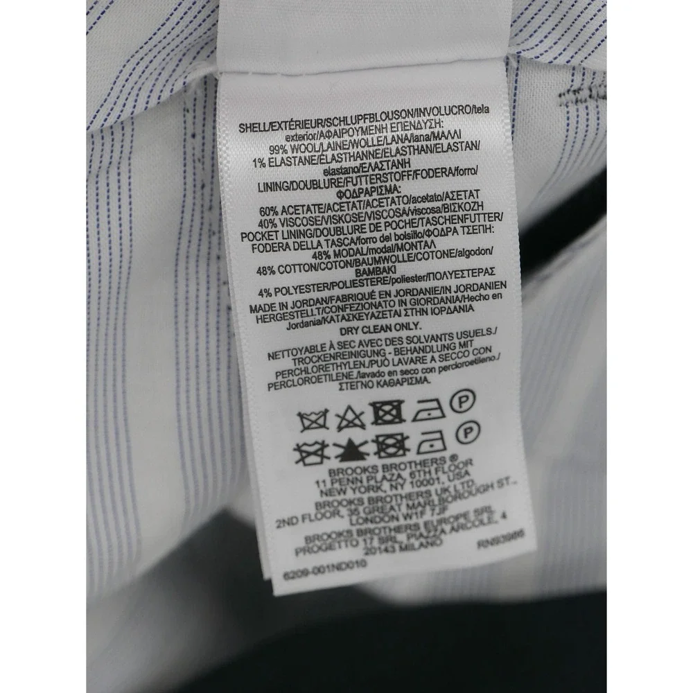 Brooks Brothers 1818 Dress Pants Gray Wool Blend Slim Flat Front Men's 36x30